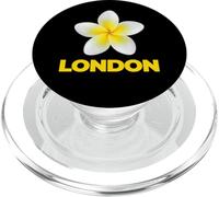 London Tropical Yellow Frangipani Flower Minimalist City PopSockets PopGrip para MagSafe
