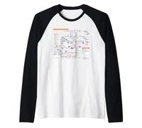 London UK Metro Train Railway - Souvenir Route Map Europe Camiseta Manga Raglan