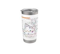 London UK Metro Train Railway - Souvenir Route Map Europe Vaso térmico de acero inoxidable de doble pared