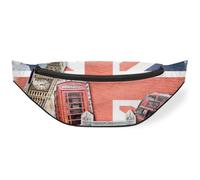 London Union Jack - Riñonera vintage para hombres, mujeres, niños y niñas, riñonera deportiva, senderismo, correr, riñonera, color, M, Organizador de bolsas