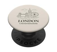 London United Kingdom Minimalist City Travel Souvenir PopSockets PopGrip Adhesivo
