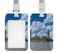 London View of Bridge with Thames River - Soporte para tarjetas de identificación con cordón, para enfermera, profesor, oficial