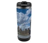 London View of Bridge with Thames River Tumblers with Lid Stainless Steel Coffee Cup Insulated Mug for Home Office Travel