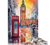 London Watercolor Puzzles Imposible,desafío for Adults Entretenimiento Creativo 1000 Piezas Obra De Arte De Juego De para Adultos Y Niños A Partir De 12 Años 1000pcs (38x26cm)