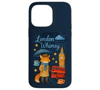 London Whimsy Fox con Big Ben y Tea Time Vibes Carcasa para iPhone 14 Pro MAX