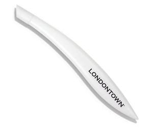 LONDONTOWN Herramienta empujadora de cutículas con punta de acabado de goma, borde biselado de plástico de grado profesional, herramienta de barra de manicura