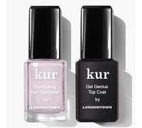 LONDONTOWN kur Pink Conceal & Go Duo Set, incluye corrector iluminador de uñas rosa y capa superior de gel Genius, juego de 2 piezas, 0.4 onzas líquidas