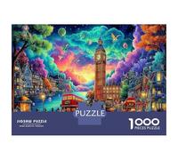 Londra Invernale Carta Peso Ponderale Big Ben e Cosmo Puzzle da Incastrare Adatto ai Principianti Attività Rilassante 70x50cm/1000 Pezzi