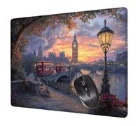 Londres Alfombrilla Raton Gaming 420x350x3mm, Alfombrilla Escritorio Paisaje Mouse Pad con Base Goma Antideslizante, con Bordes cosidos, Superficie Impermeable, para Oficina PC Tapete Rato H0-182
