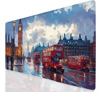 Londres Alfombrilla Ratón XXL 900x400x3mm Mouse Pad Grande Gaming Calle Alfombrilla Escritorio, Precisión y Velocidad en Juegos, Antideslizante Mousepad para Ratón y Teclado, Jugadores, Regalo YG-96