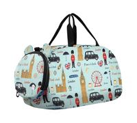 Londres Big Ben - Bolsa de lona para niños y niñas | Overnight Bags Weekender Sleepover - Bolsa de mano para viajes, gimnasio, deporte, baile