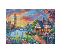 Londres Big Ben Torre del Reloj río Ciudad Puzzles 300 Piezas Moderno Decorativo Rompecabezas Familiar para Hombres Y Mujeres Aliviar Estrés Maquetas Construir 300 PCS
