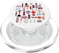 Londres Británico, Inglaterra, Reino Unido, Bandera de Union Jack, Gran Bretaña PopSockets PopGrip para MagSafe