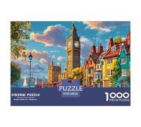 Londres Cityscape con Puzzle 1000 Piezas para Pasatiempo Creativo Regalo Diversión Obra De Arte Rompecabezas Juguetes Desafiantes para Adultos Y Niños 38x26cm/1000pcs