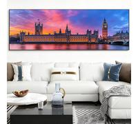 Londres Diamond Painting Paisaje Diamond Painting Adultos Grande XXL, 5D Cuadro Diamantes Manualidades Adultos, DIY Ronda Pintura Diamante Punto de Cruz para Decoración Pared Hogar, 40x120cm, Model462