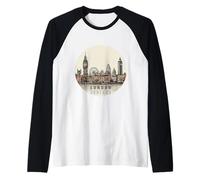 Londres Inglaterra | Gráfico Souvenir Tourist London City Camiseta Manga Raglan