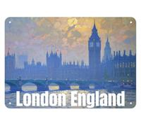 Londres, Inglaterra Letrero De Lata Decoración Placa Metálica Impermeable Cartel De Chapa para Baño Balcón Salón 20X30Cm
