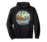 Londres, Inglaterra, Reino Unido, Postal Vintage Sudadera con Capucha