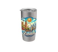 Londres, Inglaterra, Reino Unido, Postal vintage Vaso térmico de acero inoxidable de doble pared