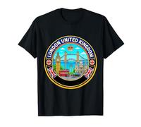 Londres Inglaterra Round Travel Souvenir Landmark Turista Regalo Camiseta
