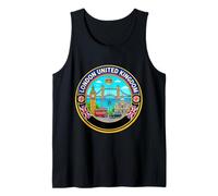 Londres Inglaterra Round Travel Souvenir Landmark Turista Regalo Camiseta sin Mangas