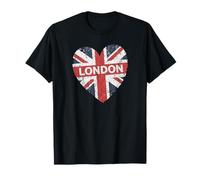 Londres Inglaterra Union Jack Corazón Gráfico Ci Camiseta