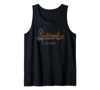 Londres Inglaterra Viaje Souvenir Panorama City Monumento Regalo Camiseta sin Mangas