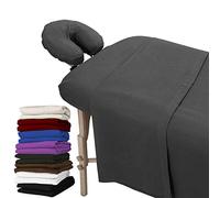Londres Linens - Juego de sábanas de masaje de franela extra pesada (3 piezas), Gris verdoso, 1