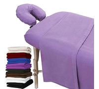Londres Linens - Juego de sábanas de masaje de franela extra pesada (3 piezas), Lila, 1