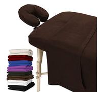 Londres Linens - Juego de sábanas de masaje de franela extra pesada (3 piezas), Mocha, 1