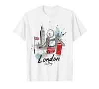 Londres llama a los lugares emblemáticos de Londres Inglaterra Souvenir Camiseta