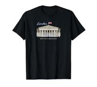 Londres, Museo Británico, Dibujo a Mano, Inglaterra Camiseta gráfica económica, Hombre, Negro, M