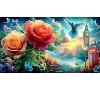 Londres Puzzle Imposible,desafío for Adults Entretenimiento Creativo 1000 Piezas Obra de Arte de Juego de para Adultos y Niños Mayores de 12 años 75x50cm/1000pcs