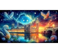 Londres Puzzle Imposible,desafío for Adults Juego Educativo 1000 Piezas Obra de Arte de Juego de para Adultos y Niños Mayores de 12 años 38x26cm/1000pcs