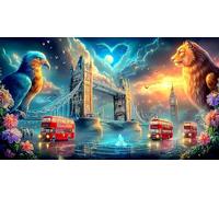 Londres Puzzle Imposible,desafío para Adultos Juego Educativo 1000 Piezas Obra de Arte de Juego de para Adultos y niños 75x50cm/1000pcs