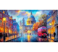 Londres Puzzle Imposible,desafío para Adultos Juego edugatoivo 1000 Piezas Obra de Arte de Juego de para Adultos, Regalos a Partir de 14 Años 38x26cm/1000pcs