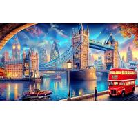 Londres Puzzles Imposible,desafío for Adults Juego edugatoivo 1000 Piezas Obra de Arte de Juego de para Adultos y Niños Mayores de 12 años 38x52cm/1000pcs