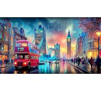 Londres Puzzles Imposible,desafío para Adultos Entretenimiento Creativo 1000 Piezas Obra de Arte de Juego de para Adultos y niños 75x50cm/1000pcs