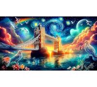 Londres Puzzles Imposible,desafío para Adultos Entretenimiento Creativo 1000 Piezas Obra de Arte de Juego de para Adultos y Niños a Partir de 12 Años 75x50cm/1000pcs