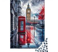 Londres Rainy Street Paquete De 1000 Piezas Papel Ecológico Entrenamiento Cerebral Actividad De Vinculación Familiar Ocio En Casa Desafiante 38x26cm/1000pcs