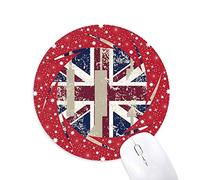 Londres Reino Unido Inglaterra Rey de Patron de la Bandera de la Union Jack Marca ilustración Wheel Mouse Pad de Goma roja Redonda