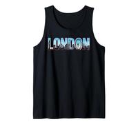 Londres Reino Unido Viaje Souvenir London Eye Skyline Camiseta sin Mangas