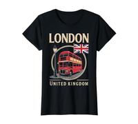 Londres Reino Unido Viajes City Journey Camiseta gráfica económica, Mujer, Negro, XL