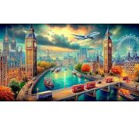 Londres Rompecabezas Imposible,desafío for Adults Entretenimiento Creativo 1000 Piezas Obra de Arte de Juego de para Adultos y Niños a Partir de 12 Años 75x50cm/1000pcs