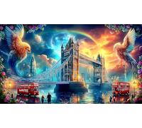 Londres Rompecabezas Imposible,desafío for Adults Juego Educativo 1000 Piezas Obra de Arte de Juego de para Adultos y Niños a Partir de 12 Años 75x50cm/1000pcs