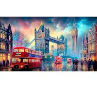 Londres Rompecabezas Imposible,desafío for Adults Juego edugatoivo 1000 Piezas Obra de Arte de Juego de para Adultos, Regalos a Partir de 14 Años 75x50cm/1000pcs