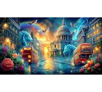Londres Rompecabezas Imposible,desafío para Adultos Juego Educativo 1000 Piezas Obra de Arte de Juego de para Adultos y niños 38x52cm/1000pcs