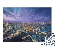 Londres Skyline Crepúsculo Rompecabezas De 1000 Piezas Papel Ecológico para Niños Principiantes, Ultra Difícil, Actividad Post-Clase, Mejor Calificado del Mercado 52x38cm/1000pcs