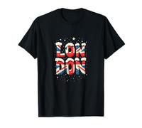 Londres Snowy Christmas UK Flag Style Camiseta