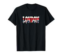 Londres Snowy Christmas UK Flag Style Camiseta